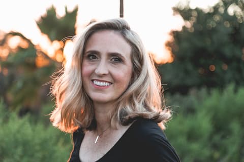 Smiling woman outdoors